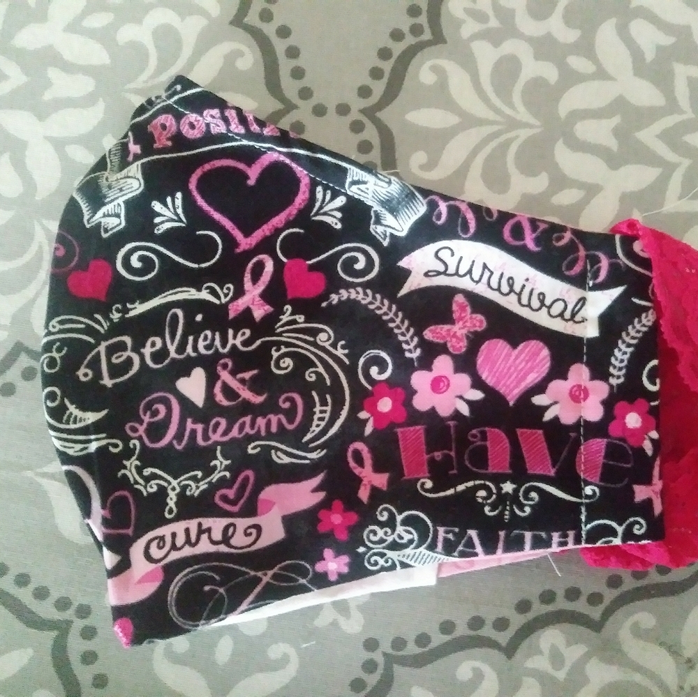 Face mask w filter pocket washable Cancer Survivor